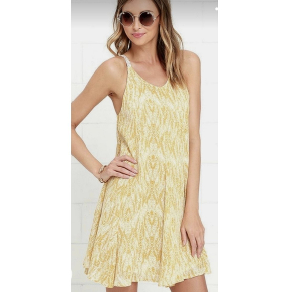 Anthropologie Dresses & Skirts - SAGE THE LABEL Sia Tan Beige Print Swing Mini Dress